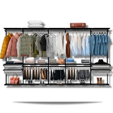 Imagem de Closet Armário Aramado Modulado Gaveta Prateleira 3,70m PT - Casa Expr