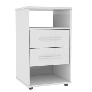 Imagem de Mesa de Cabeceira Rústica Cie espaçosa com 2 gavetas espaçosa cor Bran