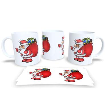 Imagem de Canecas de Porcelana Personalizadas Papai Noel - Estampa Sublimada, Mo