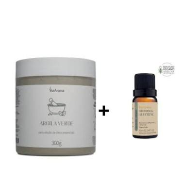 Imagem de Kit 1 Argila Verde  300 gramas + 1  Óleo Essencial Alecrim 10ml - Via 