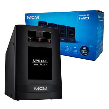 Imagem de Nobreak MCM 800VA, UPS 800 ACTION, Entrada Bivolt, Saída 115V, 6 Tomadas, 2x Bat. 12V/7Ah - UPS0228