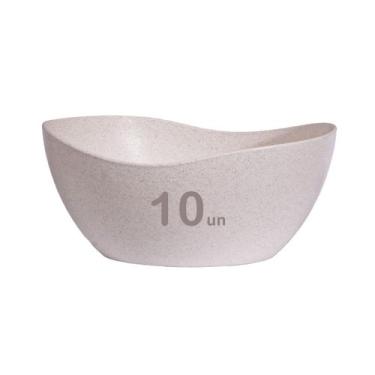 Imagem de 10un Tigela saladeira bowl oval servir 1,9lt bege - Evo
