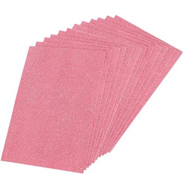 Imagem de PATIKIL Folhas de espuma EVA com glitter, papel macio, não adesivo, 29 x 19 cm, rosa para projetos de bricolage, pacote com 10