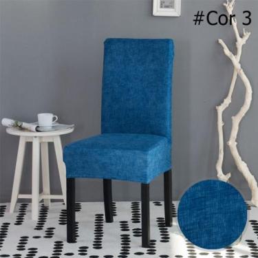 Imagem de Kit 4 Capas de Cadeira Spandex Mesa Sala de Jantar, Estampada, tamanho