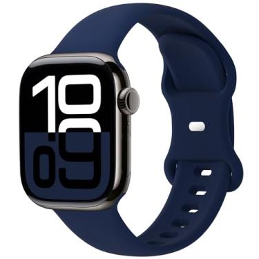 Imagem de Pulseira esportiva compatível com Apple Watch séries 10/9/8/7/6/5/4/3/2/1 de 49 mm, 46 mm, 45 mm, 44 mm, 41 mm, 40 mm, 38 mm, ultra SE, azul marinho