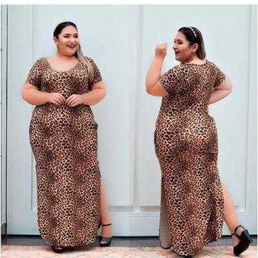 Imagem de Vestido Longo Plus Max Com Manga Barra Oval - Luh May, M, Verde