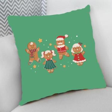 Imagem de Almofada Decorativa 40x40 Cheia p/ Natal Biscoitos Natalinos - Deluzz