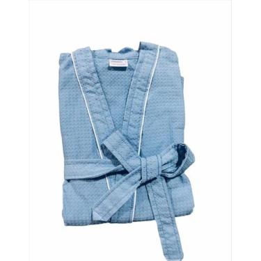 Imagem de Roupão de Banho Briza Piquê Adulto c/ Viés 100% Algodão Manga Curta (5