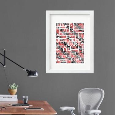 Imagem de Quadro Gírias São Paulo - 60x48cm - Quadros On-line, Madeira branca