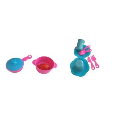 Imagem de Kit Brinquedo Cozinha Infantil Faz De Conta Panelinha E Frigideira Com