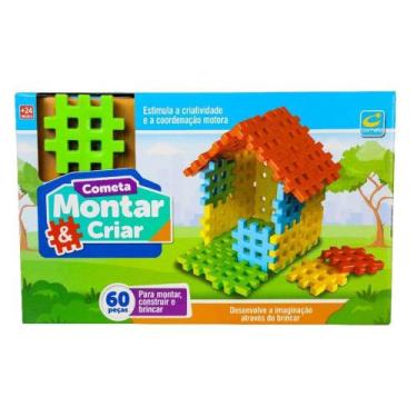 Imagem de Blocos Montar e Criar com 60 peças - Cometa - Brinquedos Cometa
