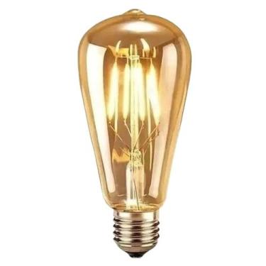 Imagem de Lâmpada Vintage Filamento Led Decorativa Retrô Vintage Âmbar ST64 4W 3