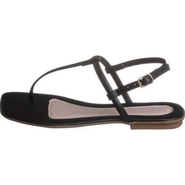 Imagem de Sandália Slim Rasteira Feminina Rasteirinha Moda - Its You, Preto, 38