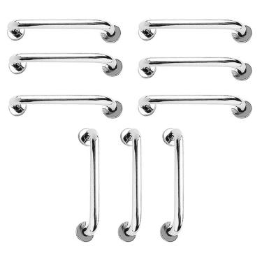 Imagem de Barra de Apoio 40cm Kit 9 Unidades Inox Suporte Cadeirante Idoso Gestante Banheiro Box Corrimao Escada Segurança Acessibilidade