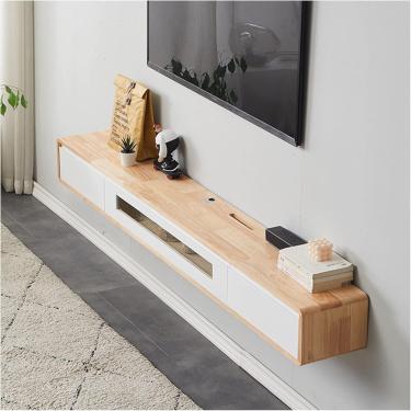 Imagem de Console de TV flutuante montado na parede sob suporte de TV console de TV flutuante armário de prateleira de entretenimento com gavetas e armazenamento para sala de estar quarto sala de mídia (cor: B,