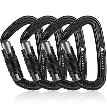 Imagem de PANDENGZHE Mosquetões de Escalada, 25Kn (5620 Lbs) 3,9" Mosquetão para Serviço Pesado, Multiuso para Amarração, Cordas, Redes (Pacote com 4)