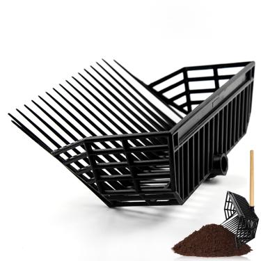 Imagem de LIYJTK Forquilha de plástico durável com cabeça de garfo estável - perfeito para ancinho de estrume de cavalo e coleta de estrume - Inclui alça de garfo de inclinação para uso fácil - ideal para