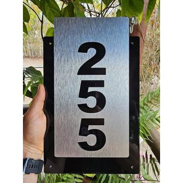 Imagem de Número Residencial Personalizado em Alumínio P, M, G, GG Escolha as Cores Pronto para Instalar (SEM KIT PROLONGADOR INOX, MÉDIO (M))