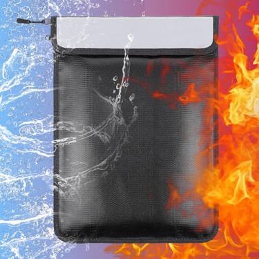Imagem de Bolsa de documentos atualizada à prova de fogo de 2,871 °C, bolsa resistente a fogo e água com zíper para documentos, bolsa de dinheiro à prova d'água à prova de fogo de 38 x 28 cm para organizador de