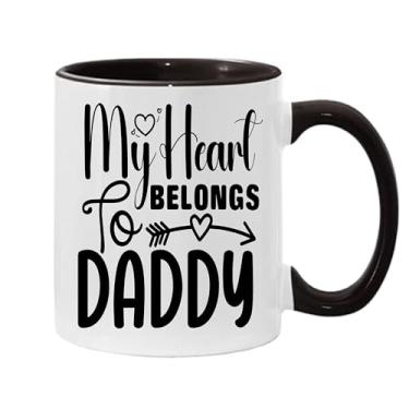 Imagem de SpreadPassion Caneca de café My Heart Belongs To Daddy, presente para namorado e namorada, ideia de presente de dia dos namorados, presente para marido e esposa, ideia de presente de aniversário do