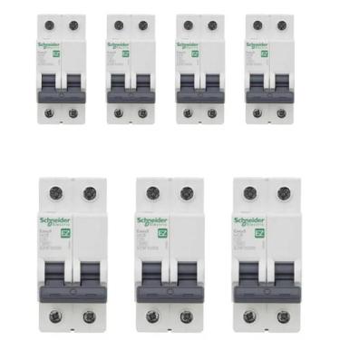 Imagem de 7 Disjuntores Easy9 50A Bifásico 230V 3kA - SCHNEIDER