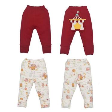 Imagem de Kit Culote 2 Peças Suedine Bebê Vermelho Estampado Circo - Upi Uli, M
