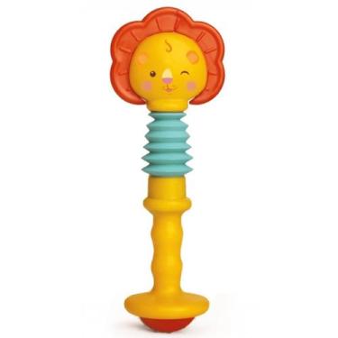 Imagem de Mordedor E Chocalho Esticadinho Leãozinho C/ Som - Elka - Elka Brinque