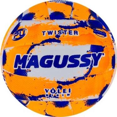 Imagem de Bola De Volei Magussy Mirim Twister, 4, Laranja, Azul