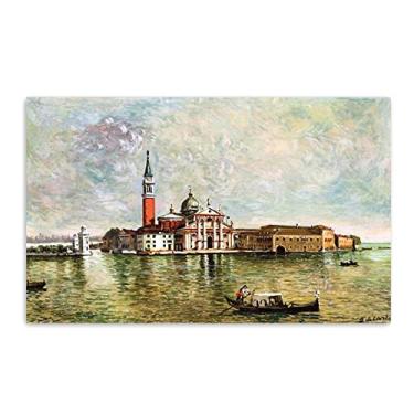 Imagem de JZSDGB Giorgio de Chirico Artista Famoso Tela Arte de Parede Reproduções de Pinturas Pôsters'Veneza (Isola S. Giorgio) Imagens de Arte para Decorações de Escritório 90 x 145 cm (35 x 57 pol) Sem