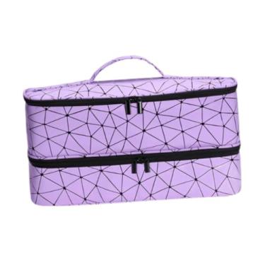 Imagem de predolo Organizador da bolsa do secador de cabelo para adultos à prova d'água, portátil, anti -arranhas, portador de transferência do secador de cabelo para, Roxo