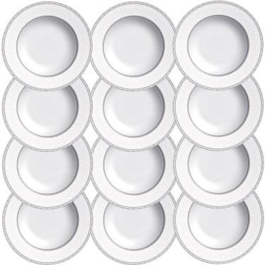 Imagem de 12 Pratos Fundo Tramontina Gabrielle em Porcelana Decorada 23 cm 96011010