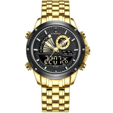 Imagem de Relógio de Pulso Masculino Impermeável  Dual Display Esportivo Aço Ino