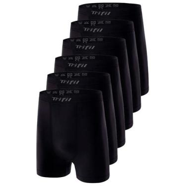 Imagem de Kit com 6 Cuecas Boxer Trifil 4411 Plus Size, Preto, GG3
