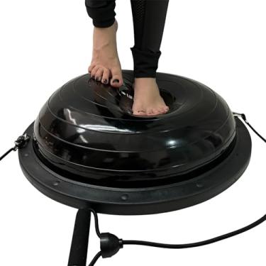 Imagem de Meia Bola Equilíbrio Pilates 58cm Com Bomba e Alças Preto Liftness Dafoca Sports