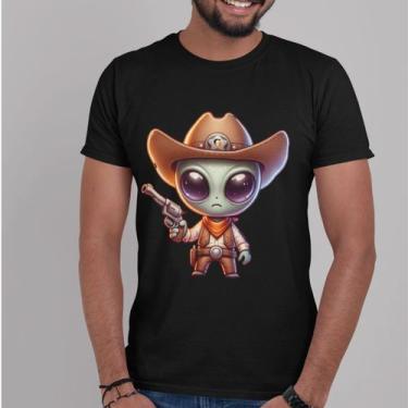 Imagem de Camiseta Masculina 100 Algodão Premium Estampa Cartoon Alien Xerife Gu