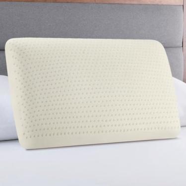 Imagem de Bouhmoy Talalay Almofada de Látex para Cama de Dormir - Travesseiro Queen de Luxo para Dormir Laterais, Costas e Estômago - Almofada de Espuma de Látex Natural Extra Macia - Capa de Algodão Respirável