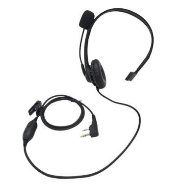 Imagem de HELETUL Fone de ouvido de lado único Boom Mic Ptt Fone de ouvido sobre a orelha Fone de ouvido de rádio bidirecional para Baofeng Retivis Kenwood Arcshell 2 pinos uv5r bf-888s h-777s rt21 rt22 ar-6