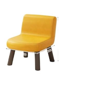 Imagem de Cadeira de couro PU pequena confortável com design ergonômico para uso doméstico e escritório (amarelo)