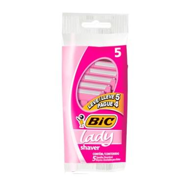 Imagem de Aparelho de Depilação BIC Lady Shaver, 1 Lâmina Revestida de Cromo, Rosa, Cabo Antideslizante, 902561, Leve 5 Pague 4