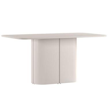 Imagem de Mesa de Jantar 6 Lugares Retangular Tampo Vidro Verbena N01 Off White 