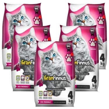 Imagem de Areia Para Gatos Mimo Cat Gran Finnus 4kg Kit 5un - ARGIPET