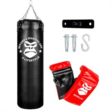 Imagem de Kit Boxe - Saco de Pancada 120cm + Luvas de Muaythai + Suporte de Teto Chumbador Parabolt - Gorilla