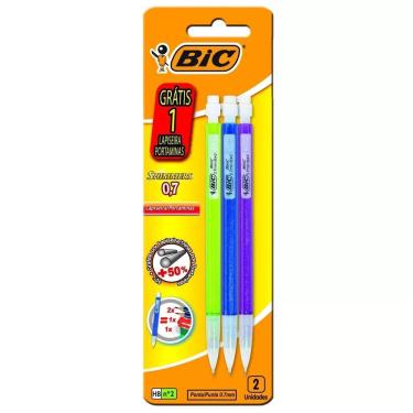 Imagem de BIC Lapiseira Shimmers 0,7mm Hexagonal Translúcido com Borracha na Ponta 2 Unidades