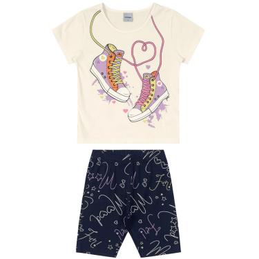 Imagem de Conjunto ppa tenis off white 8 manga curta, com decote careca E estampa localizada