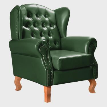 Imagem de Poltrona e Puff Chesterfield Imperador Decoração Retrô Vintage