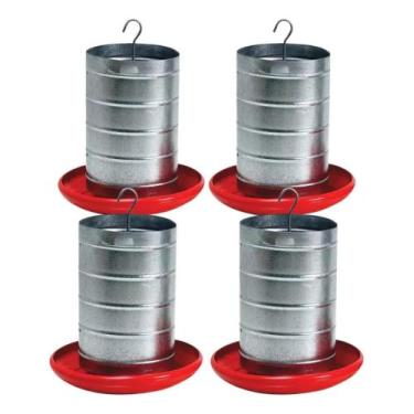 Imagem de Kit 4 Un Comedouro Tubular Frango Aves Galinha Faisão 20kg - pet solut