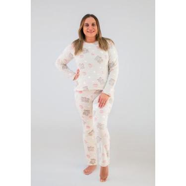 Imagem de Pijama em Fleece Amarelo Gola Careca - Hibermar Pijamas, M- 38/40