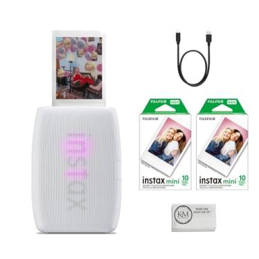 Imagem de Fujifilm Impressora para smartphone INSTAX Mini Link 3 | Pacote de filme instantâneo INSTAX Mini com argila branca | 20 exposições + pano de limpeza de microfibra (3 itens)