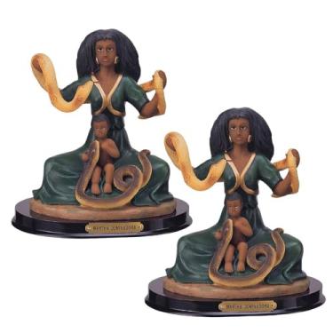 Imagem de ICE ARMOR Conjunto de 2 peças 19 cm H Santa Martha a Dominadora estátua senhora santa estatueta ornamento casa sala escritório decoração ideias para inauguração de casa, feriados e aniversários