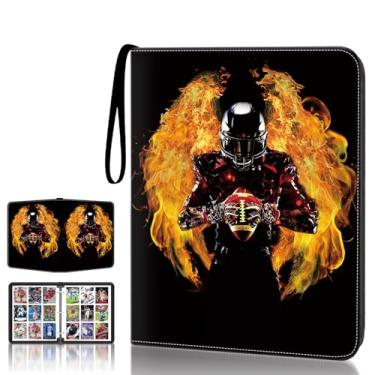 Imagem de HESPLUS Pasta Para Cartões De Futebol Com 900 Bolsos, 50 Capas, Grande Zíper 3 Argolas, 9 Organizador Livros Coleção Esportivos, Protetor Álbum Colecionador